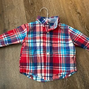 Gymboree Red Blue Plaid Button Down